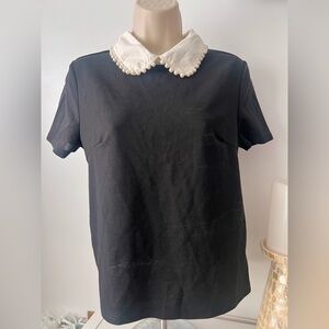Black Top with Pearl Collar